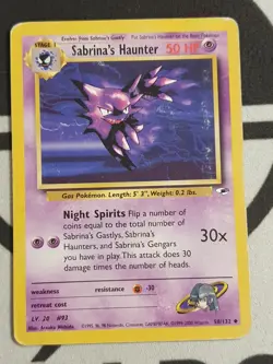 Sabrina's Alpollo 58/132 Gym Heroes Set Pokemon Karte TCG Pokemon Haunter - Image 3
