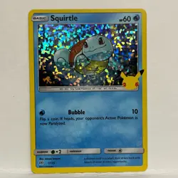 2021 Pokemon Squirtle 17/25 McDonald's 25th Anniversary Holo Promo 60 HP - Image 1