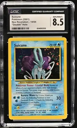 2001 Pokemon Suicune Neo Revelation 14/64 Double Holo Error CGC 8.5 - Image 1
