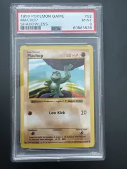 1999 Pokemon Game Machop Shadowless Mint 9 - Image 1