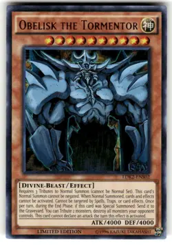 YuGiOh Obelisk the Tormentor LDK2-ENS02 Ultra Rare Limited Edition Near Mint - Image 1