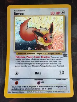 2000 Black Star Promo Eevee #11 Holo Pokemon Card MP (WEAR) - Image 1