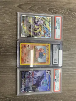 Pokemon Three Card Lot Magcargo 33/64 Mewtwo VStar GG44 Calyrex VMax #205 - Image 1