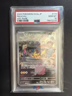 PSA 10 Pikachu Art Rare AR 173/165 Pokemon Card 151 Japanese SV2a Pokemon Card - Image 1