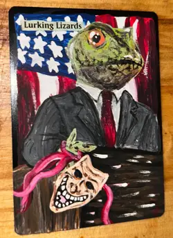 Lurking Lizards MTG Altered Art- Hand Painted - Image 1