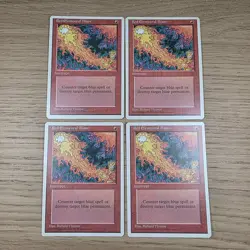 RED ELEMENTAL BLAST X4 MAGIC THE GATHERING FOURTH EDITION VINTAGE MTG CARD - Image 1