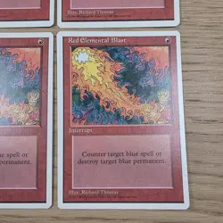 RED ELEMENTAL BLAST X4 MAGIC THE GATHERING FOURTH EDITION VINTAGE MTG CARD - Image 3