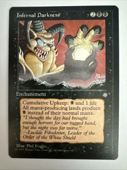 MTG - Infernal Darkness - Enchantment - Black - Ice Age - NM - Image 1