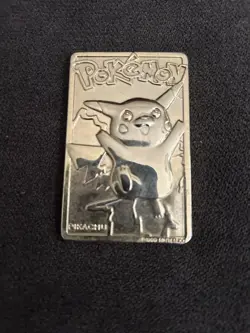 PIKACHU POKEMON 23K Gold Plated 1999 Burger King Trading Card - Image 1