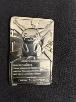 PIKACHU POKEMON 23K Gold Plated 1999 Burger King Trading Card - Image 2
