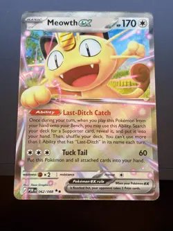 Meowth ex 062/088 Me03: Perfect Order Holo Pokemon - Image 1