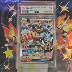 Pokemon Machamp GX PSA 9 Ultra Rare Holo 64/147 Sm-Burning Shadows English - Image 1