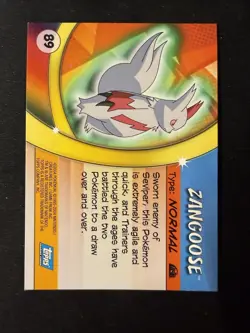 Topps Pokemon Advanced Challenge Zangoose #89 Silver Holo Foil - Image 2