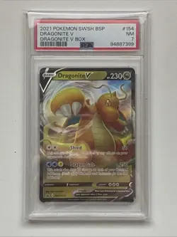 2021 Pokemon SWSH BSP Black Star Promo Dragonite V Box #154 Fragonite V PSA 7 - Image 1