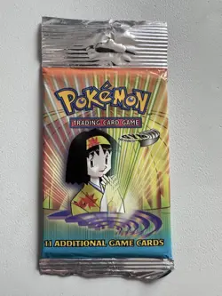 Factory Sealed Pokemon Gym Heroes Booster Pack – Vintage 2000 - Erika - Image 1