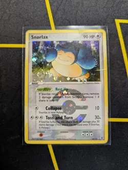 Snorlax 15/112 Reverse Holofoil Rare 2004 EX-FRLG SWIRL Damaged - Image 1