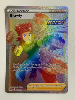 Pokemon TCG: 2021 Chilling Reign Rainbow Secret Rare Brawly (212/198) - Image 1
