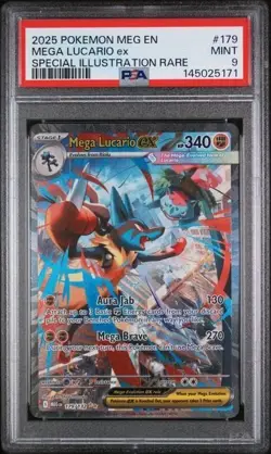 Mega Lucario ex Special Illus Rare PSA 9 2025 Pokemon Mega Evolution #179 - Image 1