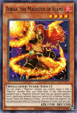 MZMU-EN094 Zoroa, the Magistus of Flame Rare 1st Edition YuGiOh - Image 1