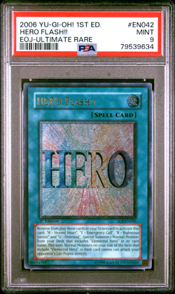 2006 Yugioh (UTR) HERO Flash!! PSA 9 EOJ-EN042 1st Edition Ultimate Rare MINT - Image 1