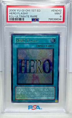 2006 Yugioh (UTR) HERO Flash!! PSA 9 EOJ-EN042 1st Edition Ultimate Rare MINT - Image 3