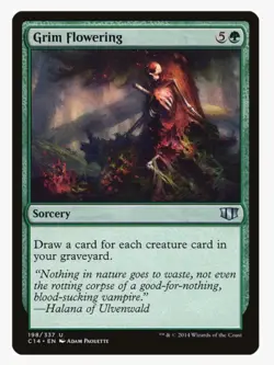 Grim Flowering #198 Commander Magic Card In Protective Sleeve - Image 1