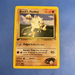 Pokemon TCG Brock's Mankey Gym Heroes 1st Edition Common Card 68/132 WOTC - Image 1