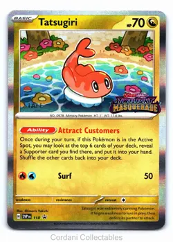 Tatsugiri SVP118 - Twilight Masquerade - STAFF Stamped Prerelease Pokemon Card - Image 1