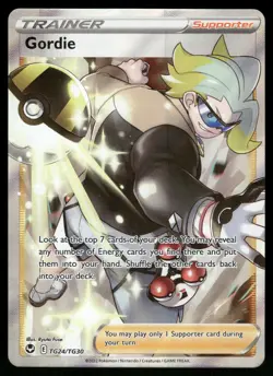 Gordie TG24/TG30 Ultra Rare Silver Tempest Trainer Gallery Pokemon NM - Image 1