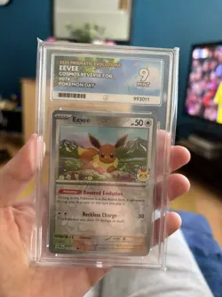 Stamped Eevee 074/131 ACE 9 MINT Reverse Holo Rare Promo Pokemon Day Card 2025 - Image 1