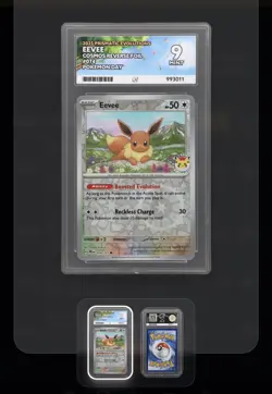 Stamped Eevee 074/131 ACE 9 MINT Reverse Holo Rare Promo Pokemon Day Card 2025 - Image 2