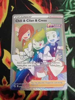 Chilli & Cilan & Cress Rainbow Rare 273/264 Pokemon Fusion Strike Set NM - Image 2