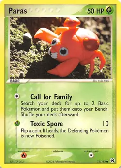 Paras 72/112 FireRed & LeafGreen Pokemon - Image 1