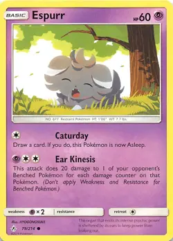 Espurr 79/214 SM Unbroken Bonds Pokemon - Image 1