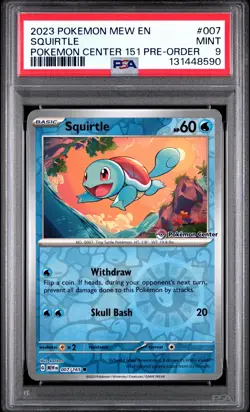 Squirtle 007/165 Pokemon Center 151 Pre-order Promo 151 Pokemon PSA 9 - Image 1