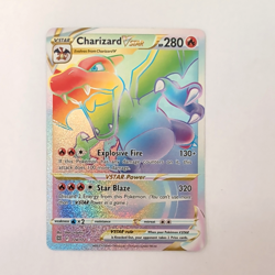 Pokemon TCG Charizard VSTAR Rainbow Secret Rare Card Brilliant Stars 174/172 NM - Image 1