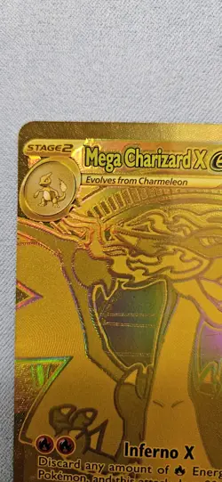 Mega Charizard X ex Gold Hyper Rare 130/094 Pokemon Phantasmal Flames English - Image 4