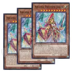 Yugioh - Arcana Triumph Joker x 3 - 1st Edition LP - Plus Free Holo Card - Image 1