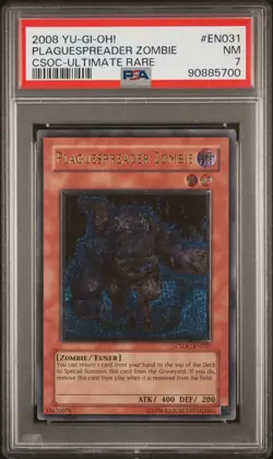 2008 YUGIOH CSOC-EN031 PLAGUESPREADER ZOMBIE ULTIMATE RARE PSA 7 NM #90885700 - Image 1