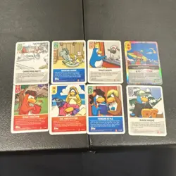 Topps Club Penguin Collectible Card Game Lot 8 Cards with One Holo - Image 1