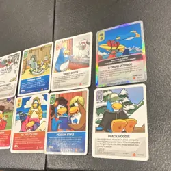 Topps Club Penguin Collectible Card Game Lot 8 Cards with One Holo - Image 3