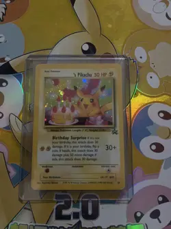 _'s HAPPY BIRTHDAY PIKACHU Card BLACK STAR PROMO Set #24 Holo WOTC - Image 2