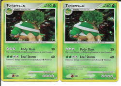 Pokemon Diamond & Pearl Torterra Holo Rare 17/130 2 Card Lot Excellent Condition - Image 1