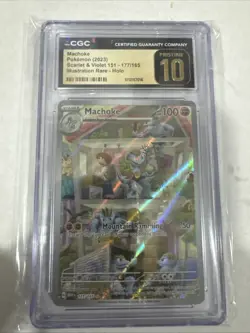 Pokemon TCG Machoke Scarlet & Violet 151 Illustration Rare Card CGC Pristine 10 - Image 1