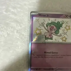 Pokemon Paldean Fates Mime Jr. Card 157/091 Baby Shiny Vault Holo Rare - Image 2
