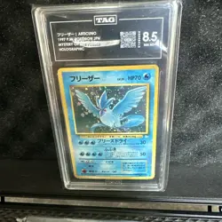1997 Articuno Pokemon Fossil Holo Rare Card #144 TCG Vintage TAG 8.5 - Image 1