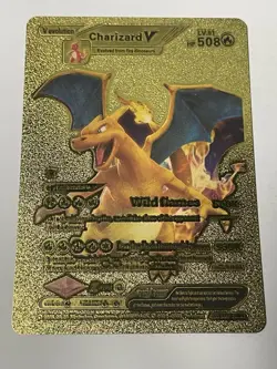 Charizard V Textured Gold Foil Fan Art Textured Collector Pokemon Pk12 - Image 1