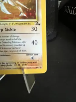 Pokemon Kabutops Fossil Holo Rare Unlimited 9/62 1999 60 HP English - Image 4