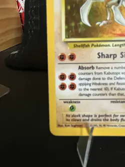 Pokemon Kabutops Fossil Holo Rare Unlimited 9/62 1999 60 HP English - Image 5