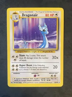 Dragonair 18/102 Non Holo Rare Base Set Pokemon Card Wotc Vintage Near Mint - Image 1